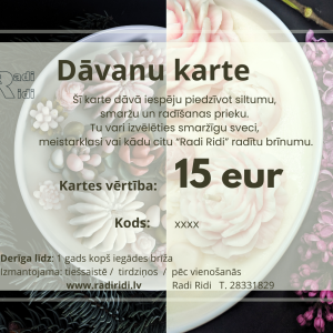 Dāvanu karte 15 eur vērtībā